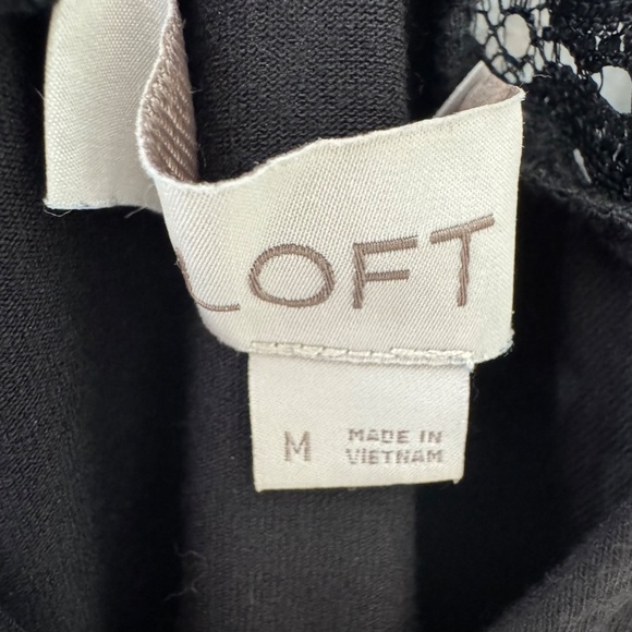 Ann Taylor LOFT Black Casual Lace Trim Dress - Picture 3 of 3